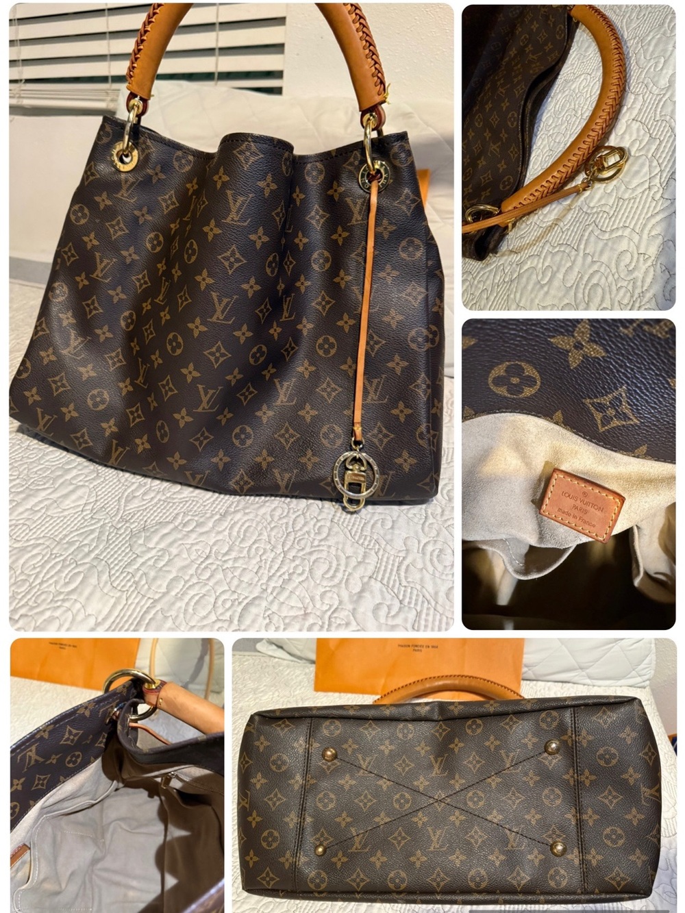 Louis Vuitton Brown Monogram Canvas Tote with Vachetta Handles